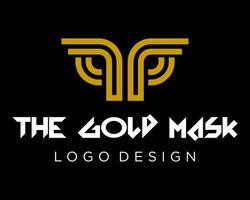 d'or masque géométrique logo conception. vecteur