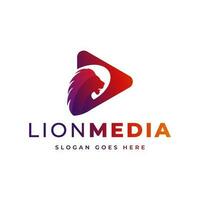 Lion logo médias entreprise coloré vecteur