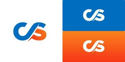 lettre cs logo pente bleu Orange vecteur