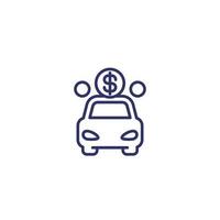 icône de ligne de paiement de voiture, vector.eps vecteur