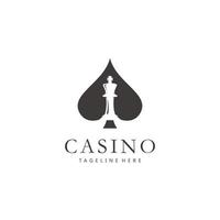 bêche ace échecs Roi pour poker Royal logo conception vecteur