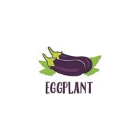 aubergine légume biologique logo conception vecteur icône