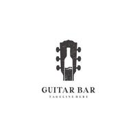 guitare bouteille verre la musique bar logo conception inspiration vecteur