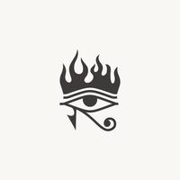 yeux de horus avec Feu flamme logo conception icône vecteur