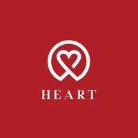 cœur cercle ligne médical santé logo conception icône vecteur symbole