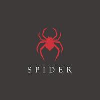 araignée insecte rouge logo conception vecteur