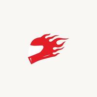 moto casque flamme Feu chaud rouge logo conception icône vecteur