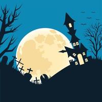 Halloween effrayant nuit plat illustration vecteur