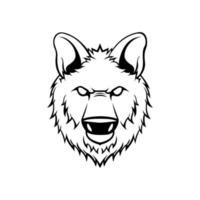 Loup tête symbole illustration conception vecteur