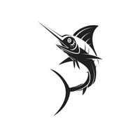 marlin poisson noir vecteur illustration