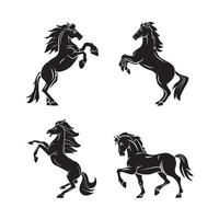 les chevaux noir vecteur illustration
