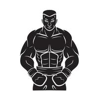 boxeur joueur noir vecteur illustration
