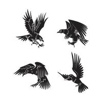 aigle, Colombe, corbeau ensemble collection tatouage illustration vecteur