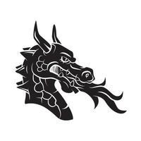 dragon tête noir vecteur illustration