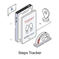 traqueur de pas à la mode vecteur