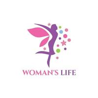 femme la vie marque, symbole, conception, graphique, minimaliste.logo vecteur