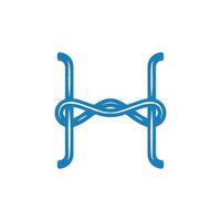 h logo, aptitude à utilisation corde, expérimenté vecteur