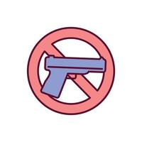 Interdire les armes à feu rgb icône de couleur vecteur