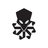 extraterrestre logo icône, créature, visage de inconnue entité vecteur