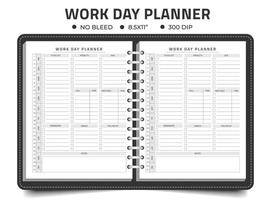 journée de travail planificateur registre modèle vecteur