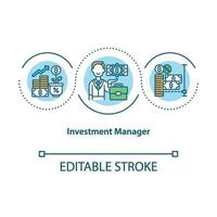 icône de concept de gestionnaire de placements vecteur