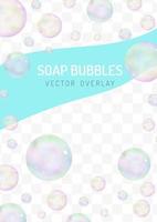 amusement brillant savon bulles recouvrir vecteur