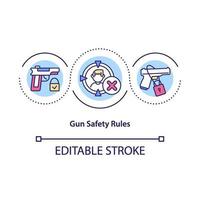 icône de concept de règles de sécurité des armes à feu vecteur