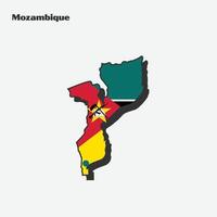 mozambique nation drapeau carte infographie vecteur