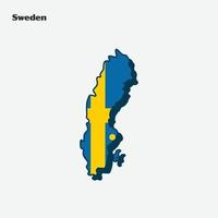 Suède nation drapeau carte infographie vecteur