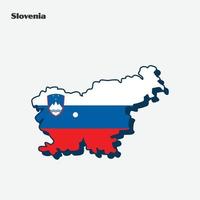 slovénie nation drapeau carte infographie vecteur