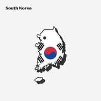 Sud Corée nation drapeau carte infographie vecteur