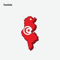 Tunisie nation drapeau carte infographie vecteur