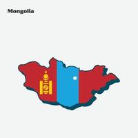 Mongolie nation drapeau carte infographie vecteur