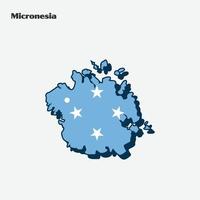 micronésie nation drapeau carte infographie vecteur