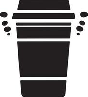 minimaliste à emporter café tasse icône sur blanc Contexte vecteur