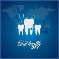 monde oral santé journée. Mars 20. médical, dentaire et soins de santé Créatif concept. vecteur illustration.