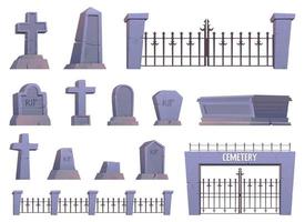 gothique pierres tombales et pierre des croix. cimetière des croix, tombeau mausolée, pilier et ancien mémoriaux avec des fissures