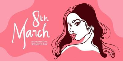 illustration de visage abstrait de la journée internationale de la femme pour bannière, affiche et médias sociaux vecteur
