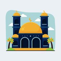 illustration de islamique bâtiment mosquée dans plat illustration vecteur