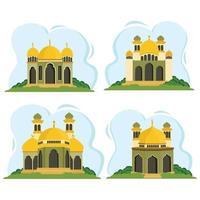 illustration plat vecteur ensemble mosquée Facile et élégant conception