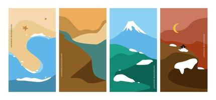 vecteur de modèle de paysage avec motif de vague japonaise. fond abstrait. modèle de montagne.