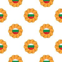 modèle biscuit avec drapeau pays Bulgarie dans savoureux biscuit vecteur