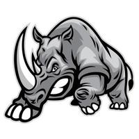 en colère rhinocéros prêt à RAM dans sport logo style vecteur