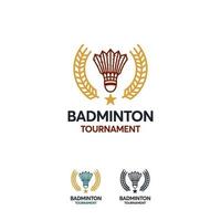badminton sport logo conçoit un modèle de badge, illustration vectorielle de sport abstrait insigne vecteur