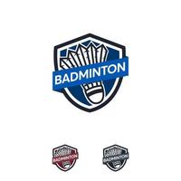 badminton sport logo conçoit un modèle de badge, illustration vectorielle de sport abstrait insigne vecteur