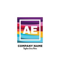 ae initiale logo avec coloré modèle vecteur. vecteur