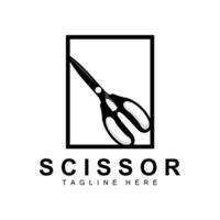 création de logo de ciseaux, vecteur de rasoir de salon de coiffure, illustration de marque de ciseaux de babershop