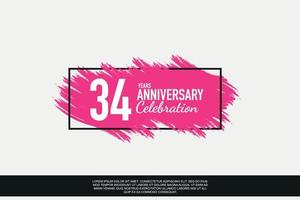 34 année anniversaire fête vecteur rose conception dans noir Cadre sur blanc Contexte abstrait illustration logo