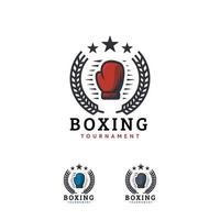 logo de sport de boxe conçoit un insigne, vecteur de championnat emblème