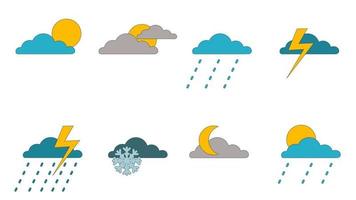 ensemble d'icônes météo vecteur